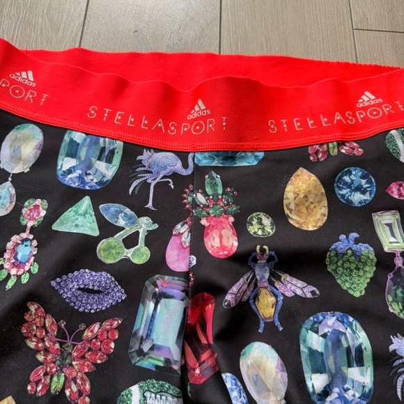 Adidas x Stella Sport Climalite Gem Print Leggings in Black Women’s Size Medium - Picture 9 of 14